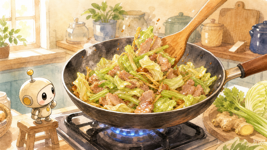 野菜は短時間、焦がし生姜は欲張らない