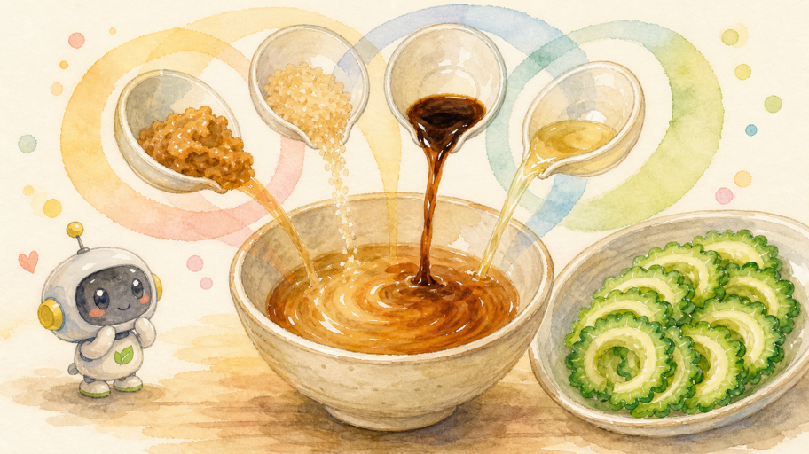 苦味を消さず、甘味噌の中に居場所をつくる