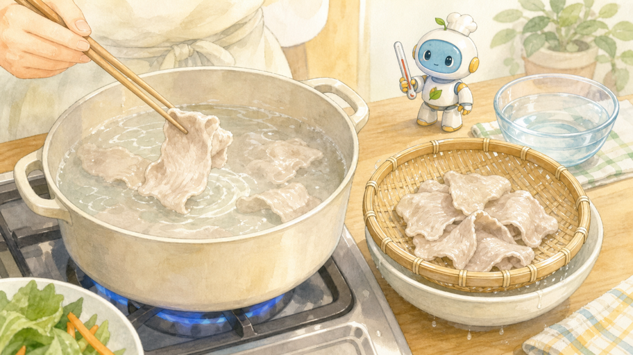 豚しゃぶは、薄いからこそ火を雑にしない