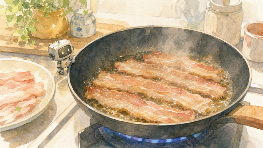 中弱火は、脂を先に歩かせるための時間