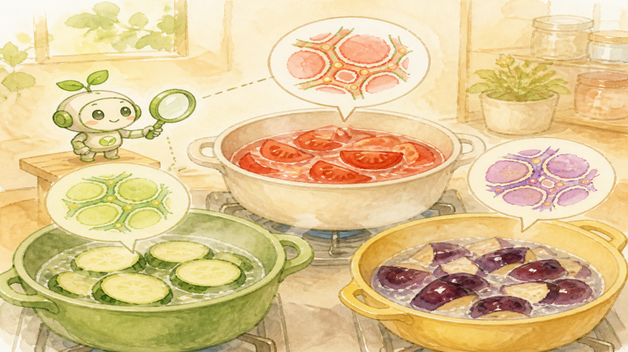 野菜ごとに、細胞壁の歩幅を合わせる