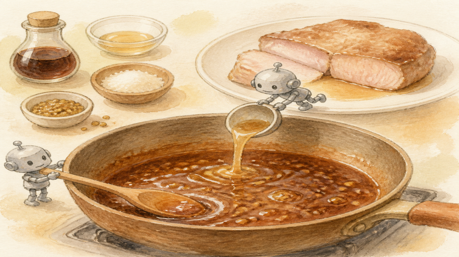 ソースは濃縮させ、最後に肉汁を戻す