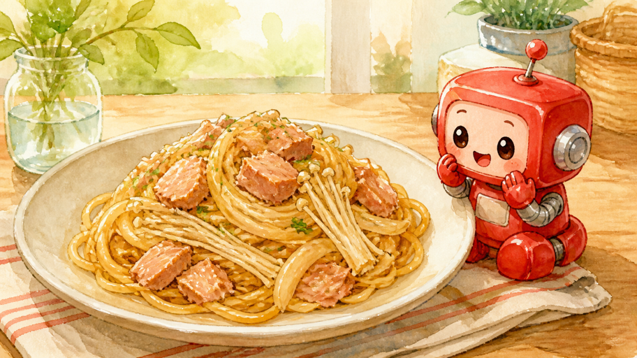 火を味方にする赤い子、リコりんの醤油パスタ案内