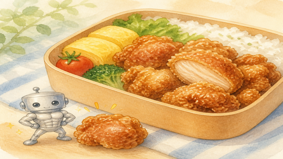 ミオの筋肉設計！お弁当でもカリッと残る醤油唐揚げ