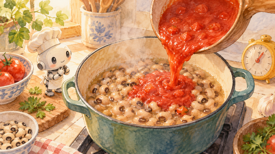 豆が軟らかくなってから、酸味を招く