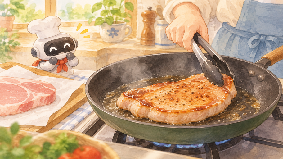 最初に焼くのは、たれではなく肉の表面