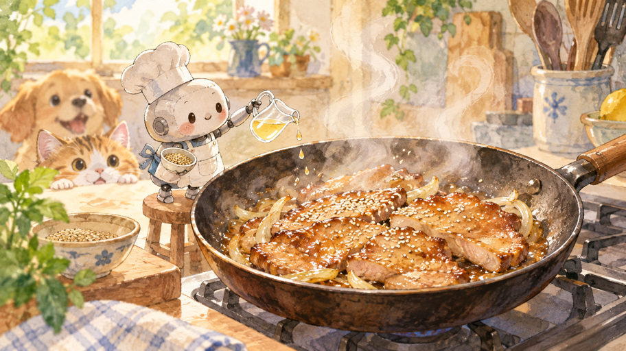 酢とごまは、仕上げの後味を整える係
