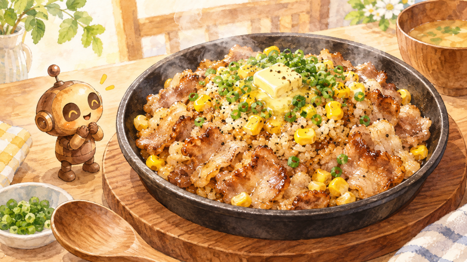 焼き色は先、香りはあと。メラノの豚バラ・バター醤油ごはん案内