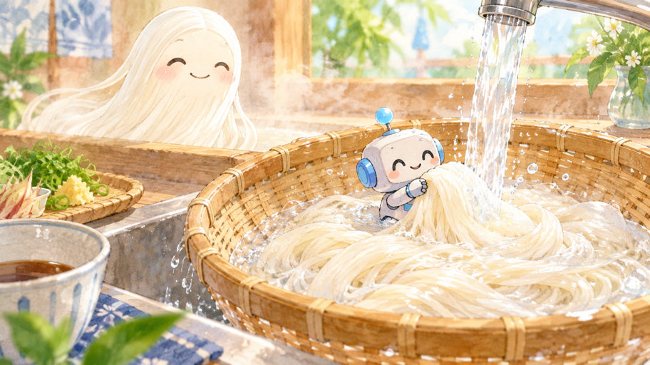まずは、そうめんを「冷やす料理」にする