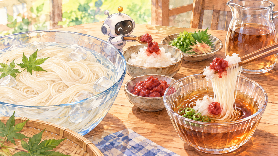 梅肉は、味を一気に決めず、段階で渡す