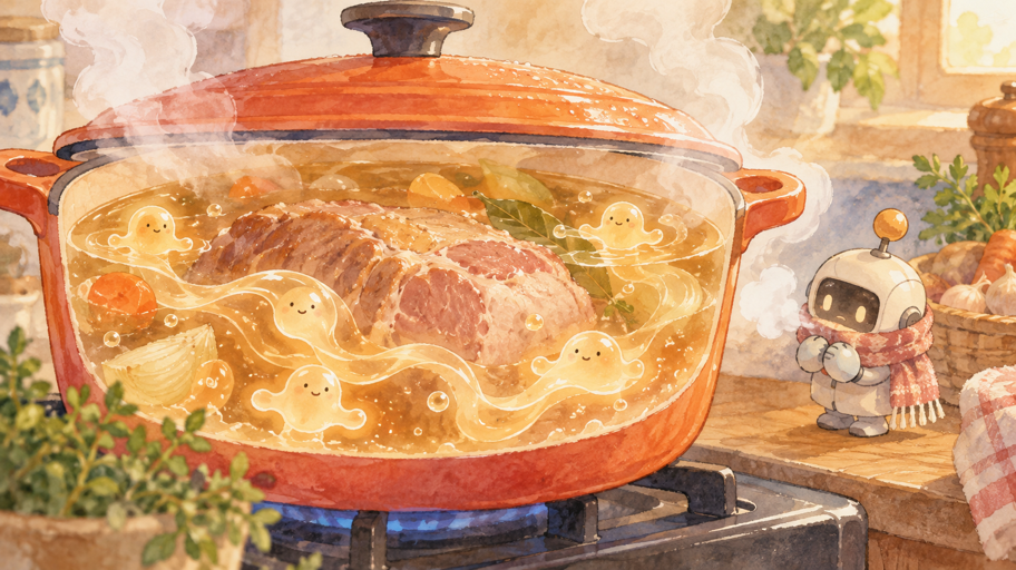 弱火とふた。ぼくがコラーゲンから姿を変える時間