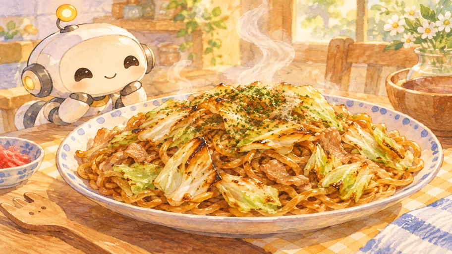 焼きそばの赤い舞台裏。リコりんが守る、焼きと香ばしさの順番