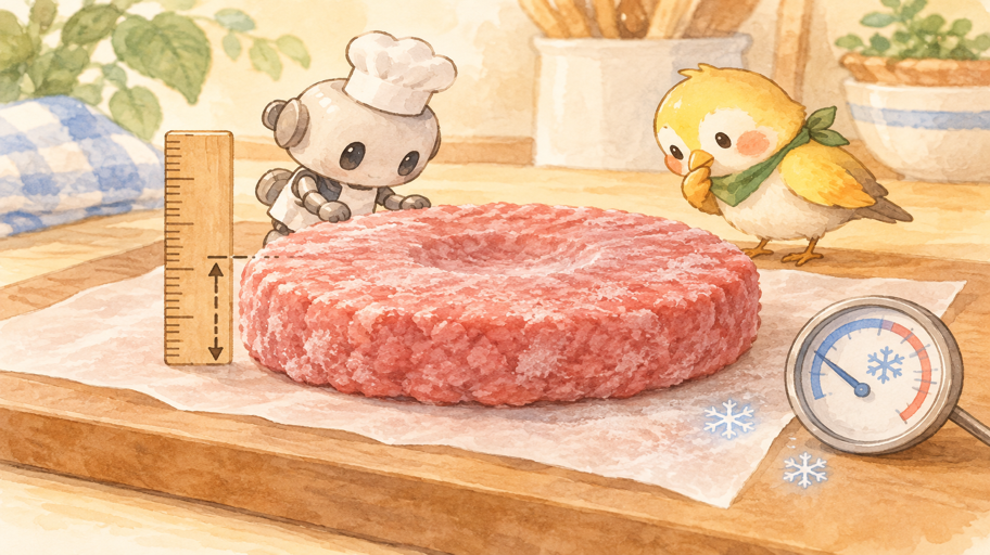 厚さ約2cmと浅いくぼみで、火の通りを読みやすく