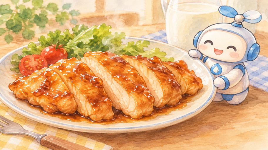 たれをまとわせ、肉を守る。カゼりんの甘酢しょうゆ焼き案内