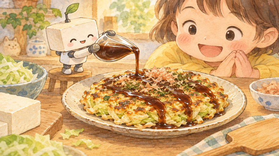 ソースは仕上げに。焼き面を食卓まで保つ