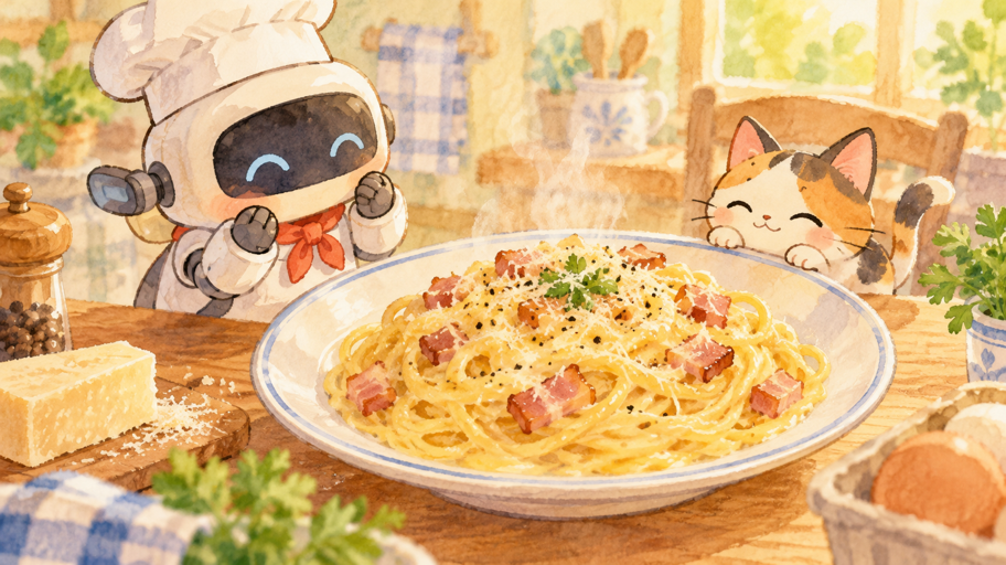 カルボナーラの火加減に、ぼくがひそむ場所