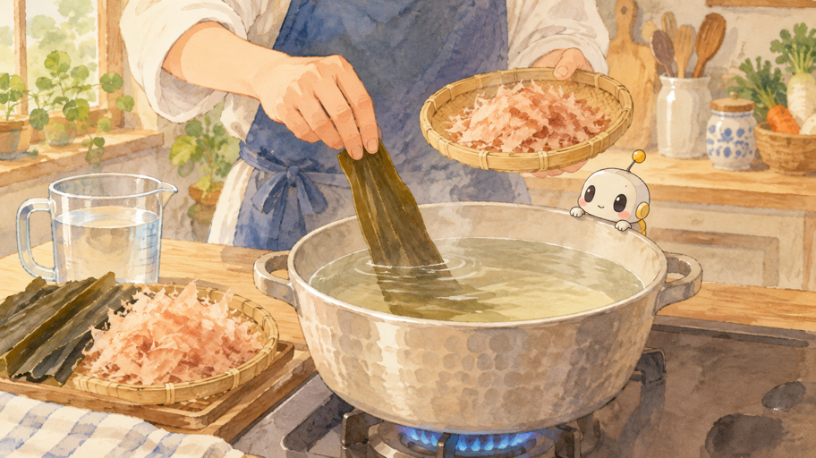 だしの土台は、具を入れる前に決める