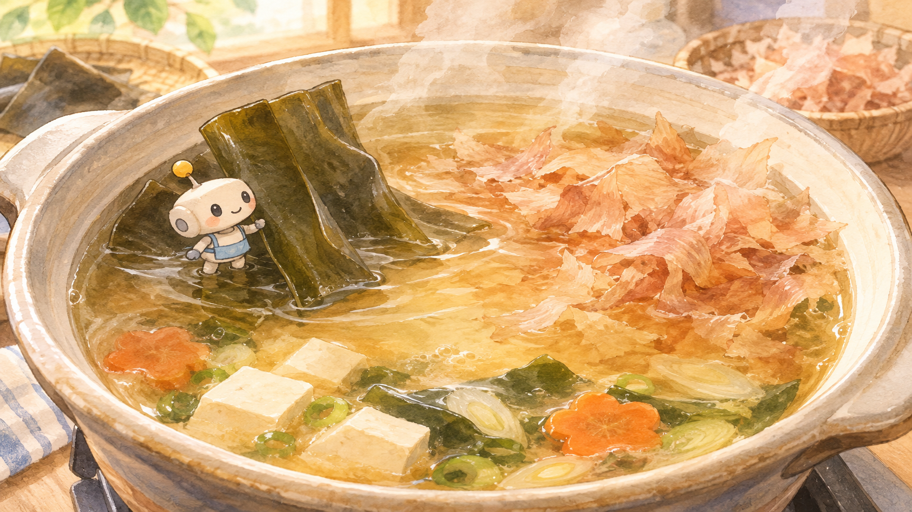 昆布とかつおのうま味が、味の土台を支える