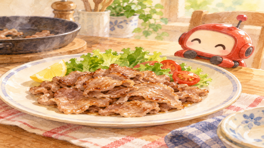 リコりんのひとこと：肉を炒める手を止めるとき