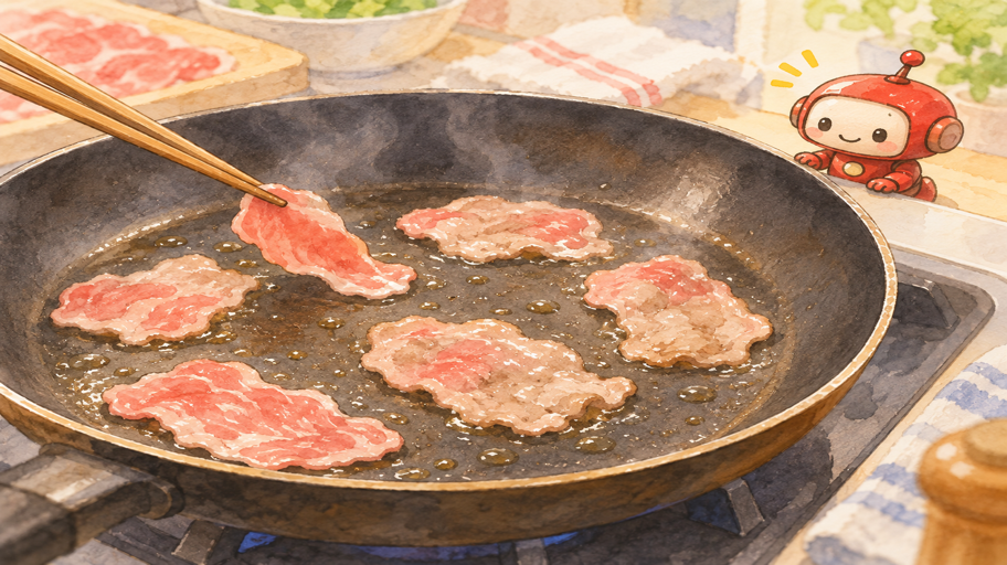 一度に入れると、フライパンが混み合う