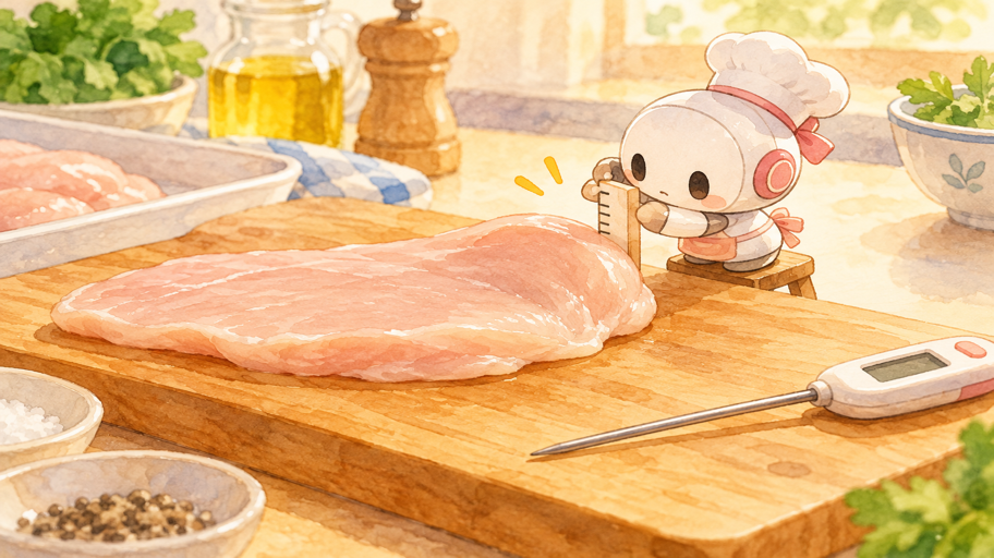 厚みをそろえると、温度計の読みが頼もしくなる