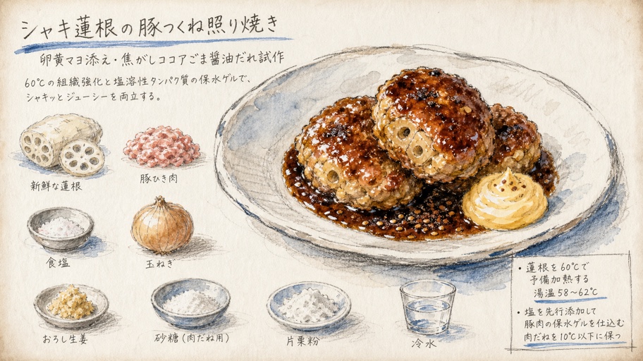 焼き色より先に見るもの。ヒスタが守る、シャキ蓮根つくね
