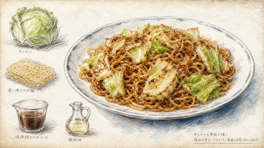焼きそばの赤い舞台裏。リコりんが守る、焼きと香ばしさの順番