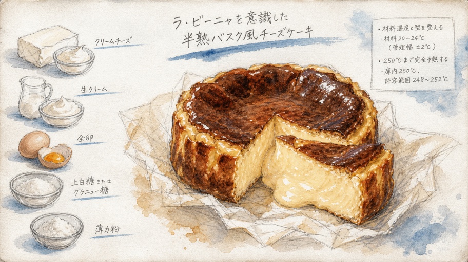 半熟バスク風チーズケーキ、とろみの裏側でβグルが見ていること