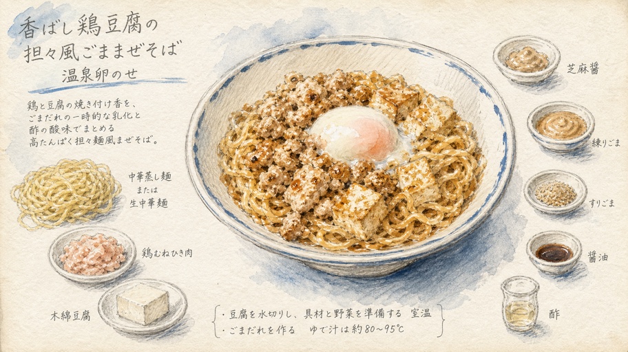 最後のひと呼吸で、担々風まぜそばをひとつにする